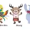 Yuk Kenalan dengan Bhin Bhin, Atung, dan Kaka: Maskot Asian Games 2018